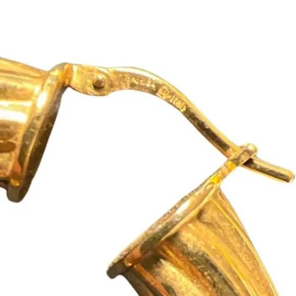 Italian-Made Twisted Large Wide Hoop Earrings in 18k Gold-plated